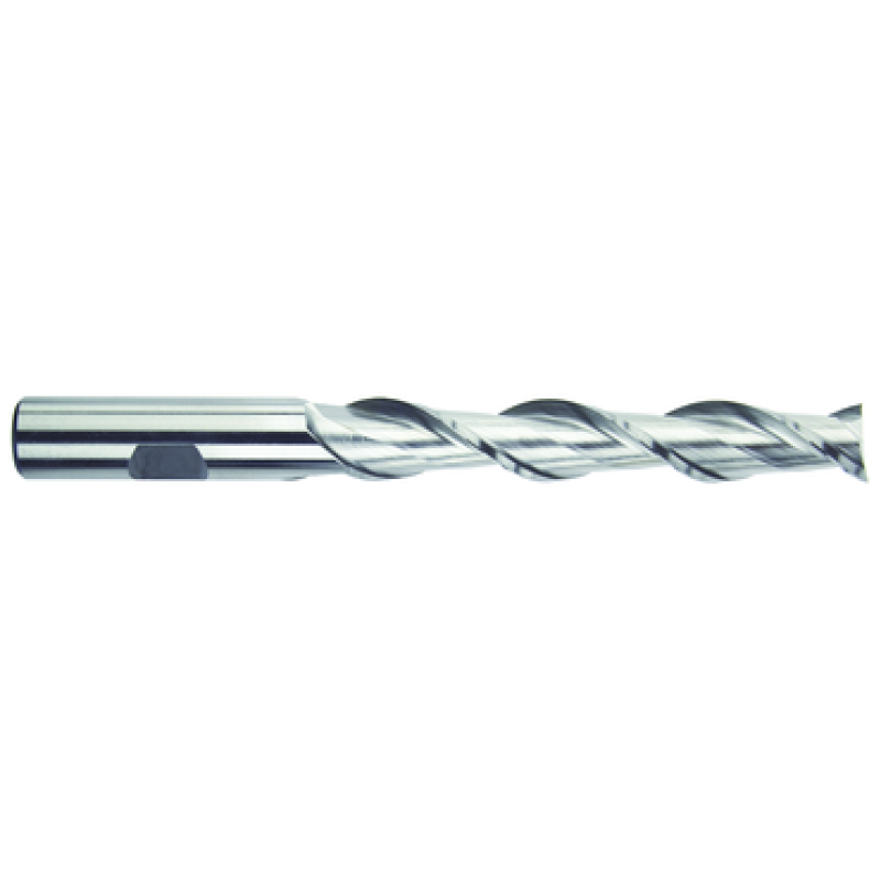 3/8 2 Flute 3/8 Shank Single End Center Cutting High Speed Steel Extra Long Length Bright Made In U.S.A.