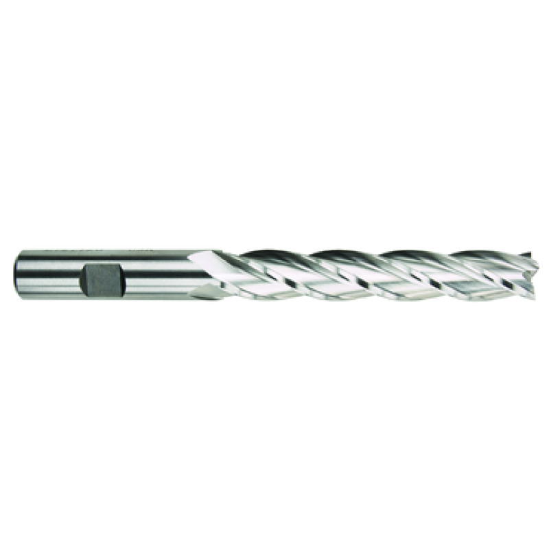 1/4 4 Flute 3/8 Shank Single End Center Cutting Cobalt Extra Long Length Bright Made In U.S.A.