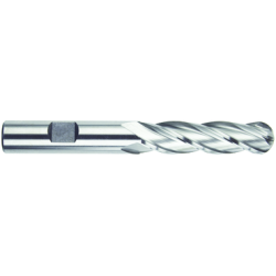 1" 4 Flute 1" Shank Single End Ball Center Cutting High Speed Steel Long Length Bright Made In U.S.A.