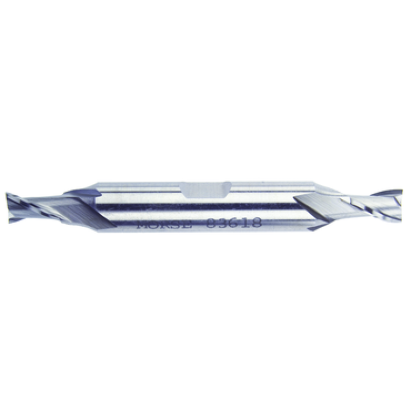 3/16 2 Flute 3/8 Shank Double End Center Cutting High Speed Steel Stub Length Bright Made In U.S.A.