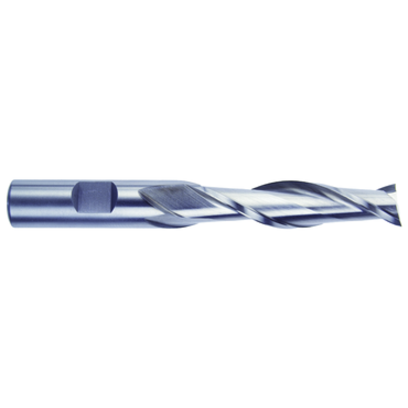 1/2 2 Flute 1/2 Shank Single End Center Cutting Cobalt Long Length Bright Made In U.S.A.
