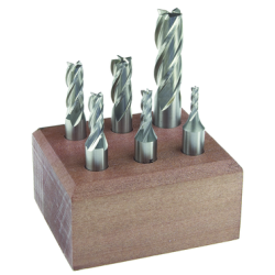 1/8" to 1/2" 4 Flutes 6 Piece Set Double End HSS Made In U.S.A.