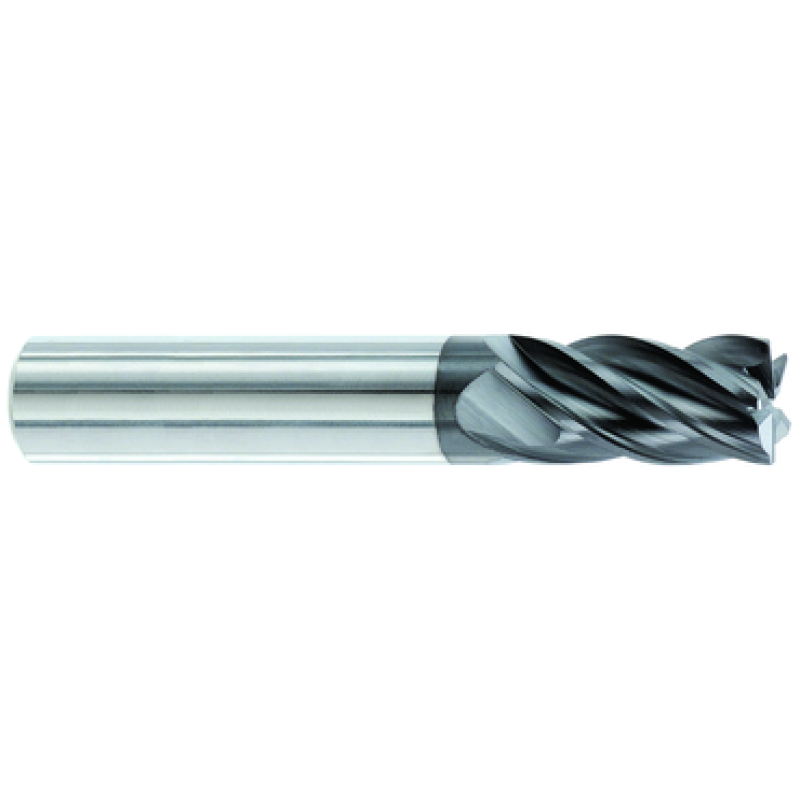 1/4 5 Flute 1/4 Shank HPE High Performance End Mills Single End Center Cutting/Corner Radius .015-.020 Carbide Long Length AlTiN Made In U.S.A.