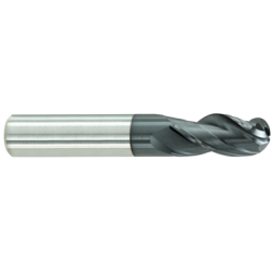 1/2 3 Flute 1/2 Shank HPE High Performance End Mills Single End Ball Center Cutting Carbide Regular Length AlTiN Made In U.S.A.