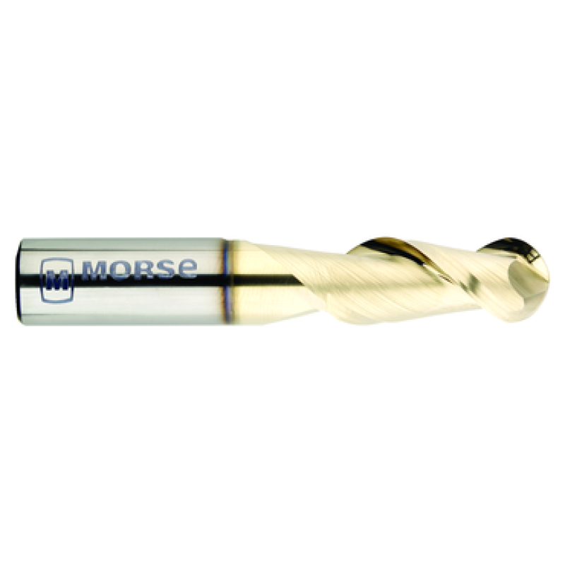 1/4 2 Flute 1/4 Shank HPE High Performance End Mills Single End Ball Center Cutting Carbide Regular Length Bright Made In U.S.A.