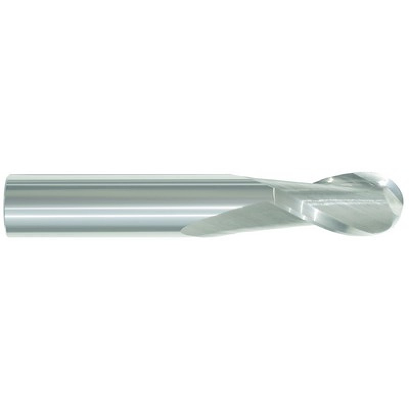 15/64 2 Flute 1/4 Shank Single End Ball Center Cutting Carbide Regular Length Bright Made In U.S.A.