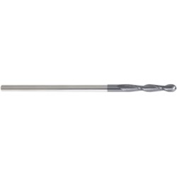 1" 2 Flute 1" Shank Single End Ball Center Cutting Carbide Extended Length ALTiN Made In U.S.A.