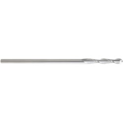 1" 2 Flute 1" Shank Single End Ball Center Cutting Carbide Extended Length Bright Made In U.S.A.