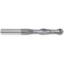 1" 2 Flute 1" Shank Single End Ball Center Cutting Carbide Long Length ALTiN Made In U.S.A.