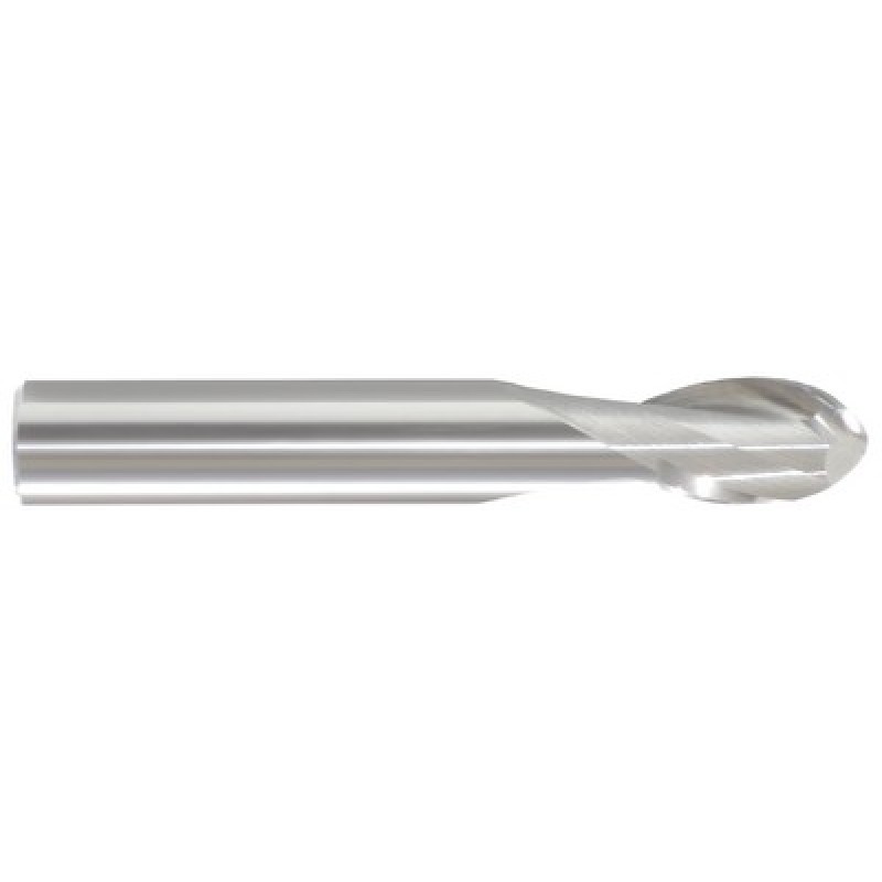 3/64 2 Flute 1/8 Shank Single End Ball Center Cutting Carbide Stub Length Bright Made In U.S.A.