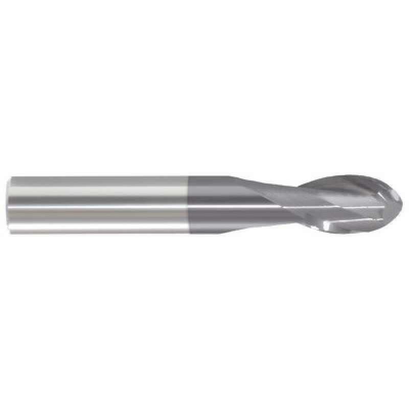 7/64 2 Flute 1/8 Shank Single End Ball Center Cutting Carbide Stub Length ALTiN Made In U.S.A.