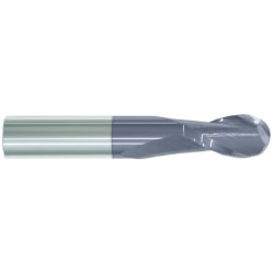 1" 2 Flute 1" Shank Single End Ball Center Cutting Carbide Regular Length ALTiN Made In U.S.A.