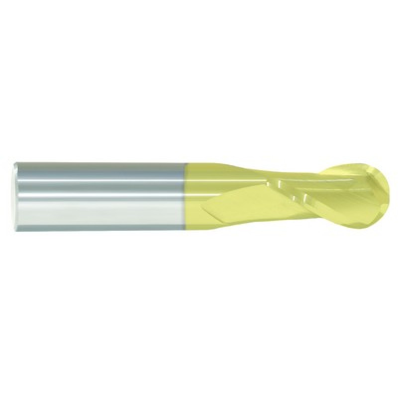 7.00mm 2 Flute 8.00mm Shank Single End Ball Center Cutting Carbide Regular Length ALTiN Made In U.S.A.