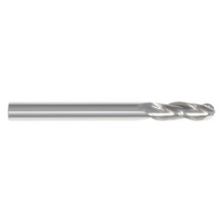 1" 3 Flute 1" Shank Single End Ball Center Cutting Carbide Regular Length Bright Made In U.S.A.