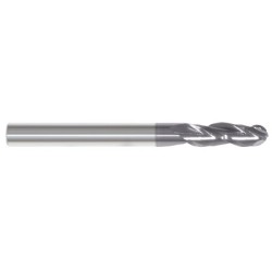 1" 3 Flute 1" Shank Single End Ball Center Cutting Carbide Regular Length ALTiN Made In U.S.A.