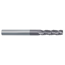 3/16 3 Flute 3/16 Shank Single End with Weldon Flat Center Cutting/Corner Radius .020 Carbide Regular Length ALTiN Made In U.S.A.