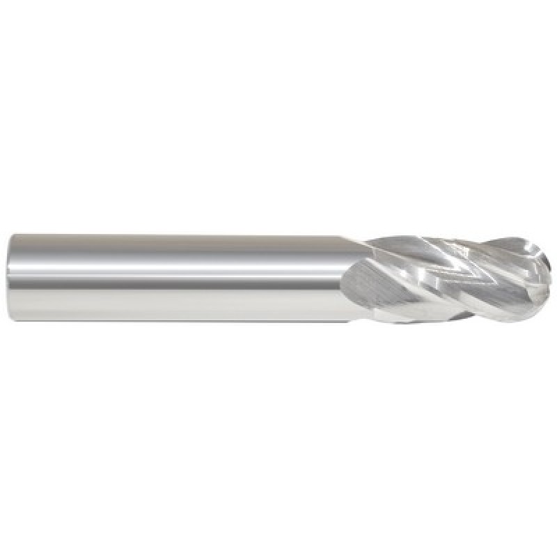 11/32 4 Flute 3/8 Shank Single End Ball Center Cutting Carbide Regular Length Bright Made In U.S.A.