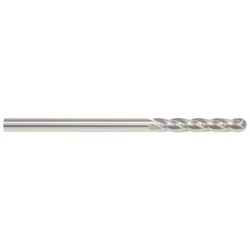 1" 4 Flute 1" Shank Single End Ball Center Cutting Carbide Extra Long Length Bright Made In U.S.A.