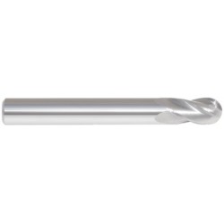 1/16 4 Flute 1/8 Shank Single End Ball Center Cutting Carbide Stub Length Bright Made In U.S.A.