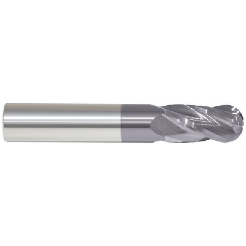 9/64 4 Flute 3/16 Shank Single End Ball Center Cutting Carbide Regular Length ALTiN Made In U.S.A.