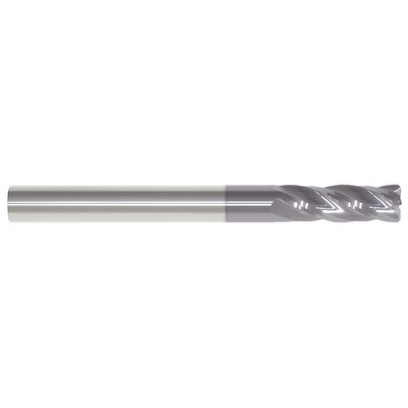 1/4 4 Flute 1/4 Shank Single End Center Cutting/Corner Radius .015 Carbide Regular Length ALTiN Made In U.S.A.