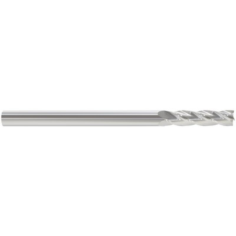 3/8 4 Flute 3/8 Shank Single End Center Cutting Carbide Extended Length Bright Made In U.S.A.