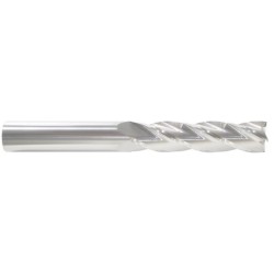 1" 4 Flute 1" Shank Single End Center Cutting Carbide Extra Long Length Bright Made In U.S.A.