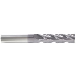 1" 4 Flute 1" Shank Single End Center Cutting Carbide Long Length ALTiN Made In U.S.A.