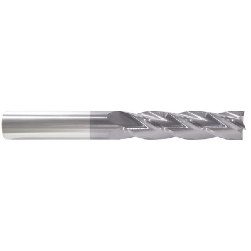 3/8 4 Flute 3/8 Shank Single End Center Cutting Carbide Long Length ALTiN Made In U.S.A.