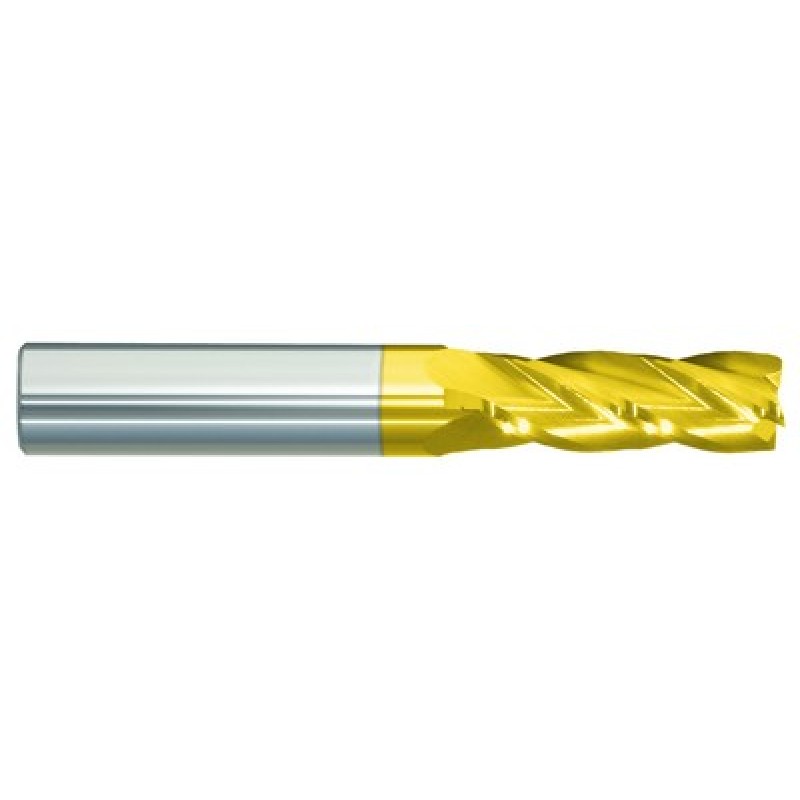 3/8 4 Flute 3/8 Shank Single End Center Cutting Carbide Regular Length TiN Made In U.S.A.