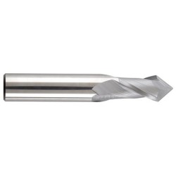 0.0300 2 Flute 1/8 Shank Single End 90 Degree Point Angle Carbide Regular Length Bright Made In U.S.A.