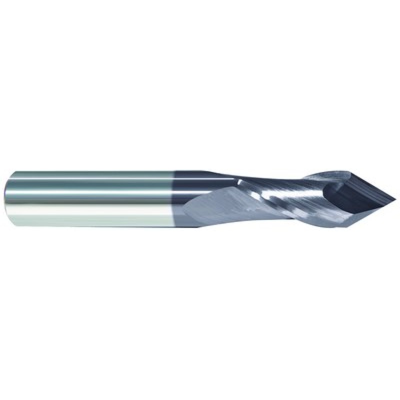 1/8 2 Flute 1/8 Shank Single End 90 Degree Point Angle Carbide Regular Length ALTiN Made In U.S.A.