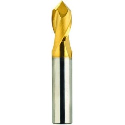 1/2 2 Flute 1/2 Shank Single End 90 Degree Point Angle Carbide Regular Length TiN Made In U.S.A.