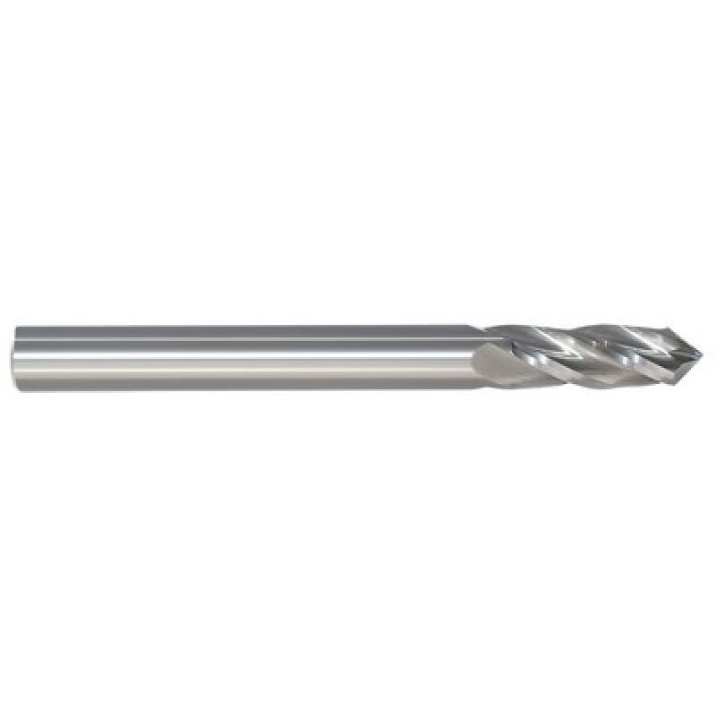 1/16 4 Flute 1/8 Shank Single End 90 Degree Point Angle Carbide Regular Length Bright Made In U.S.A.