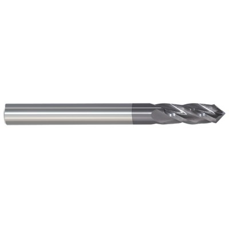 3/32 4 Flute 1/8 Shank Single End 90 Degree Point Angle Carbide Regular Length ALTiN Made In U.S.A.