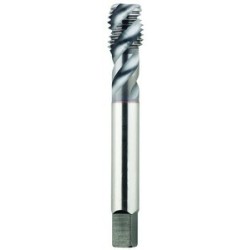 1"-12 Semi-Bottoming H4 HPT High Performance Tap Spiral Flute-DIN Length 4 Flutes Powder Metallurgy High Speed Steel TiCN Made In U.S.A.