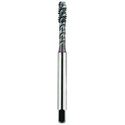 #10-24 Semi-Bottoming H3 HPT-High Performance Tap-Exotic Alloys Spiral Flute 3 Flutes Powder Metallurgy High Speed Steel TiCN Made In U.S.A.