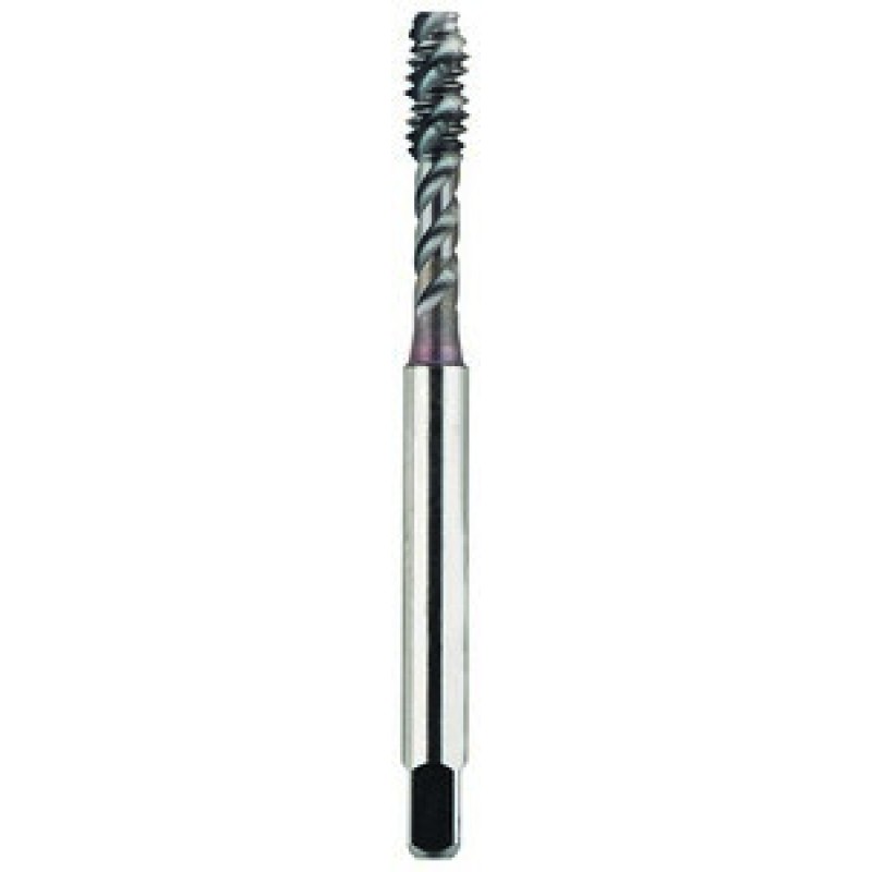 #10-32 Semi-Bottoming H3 HPT-High Performance Tap-Exotic Alloys Spiral Flute 3 Flutes Powder Metallurgy High Speed Steel TiCN Made In U.S.A.