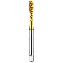 #10-24 Semi-Bottoming H2 Spiral Flute 3 Flutes High Speed Steel TiN Made In U.S.A.