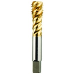 1"-12 Semi-Bottoming H11 Spiral Flute 4 Flutes High Speed Steel TiN Made In U.S.A.