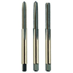 #0-80 Hand Tap Set H1 2 Flutes High Speed Steel Black & Gold Made In U.S.A.