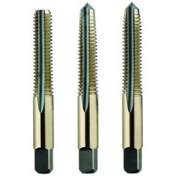 1/4-20 Hand Tap Set H3 4 Flutes High Speed Steel Black & Gold Made In U.S.A.
