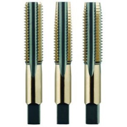 1"-12 Hand Tap Set H4 4 Flutes High Speed Steel Black & Gold Made In U.S.A.