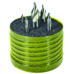 #1 to #5 Combined Drill & Countersink 5 pieces 60° Bright HSS Made In U.S.A