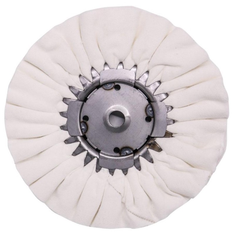 Airway Buffing Wheel - 16 Ply - White Soft Flannel - 9" X 3" X 5/8"