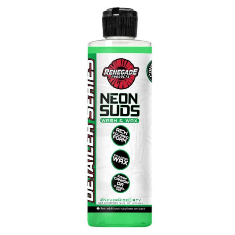 Renegade Detailer Neon Suds Green Wash & Wax 16oz Bottle