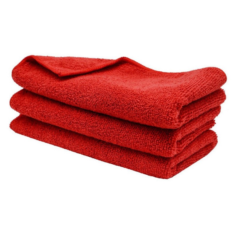 Premium Red Microfiber Towels - 5 Pack