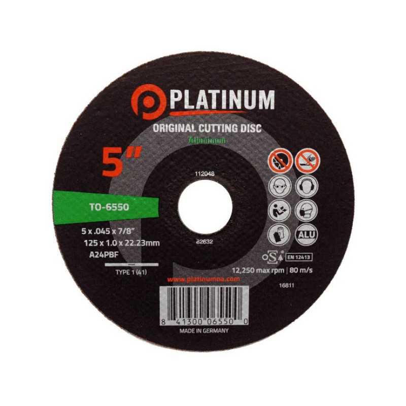Original Cutting Disc - Type 1 - Aluminum - A24PBF - 5" x .045" x 7/8" - 12,250 rpm