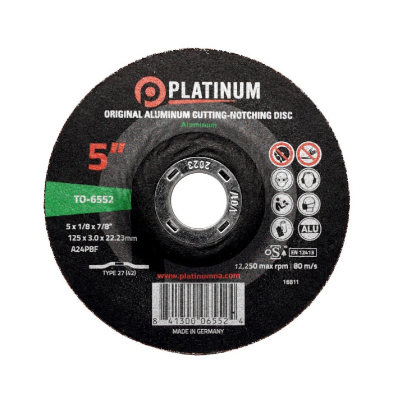 Original Cutting-Notching Disc - Type 27 - Aluminum - A24PBF - 7" x 1/8" x 7/8" - 8,500 rpm