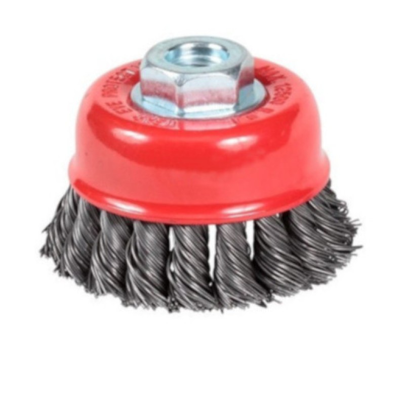 Original Cup Brush - Twist-Knot - Mild-Steel - 6" x 5/8"-11 - 6,800 rpm - Clamshell Pkg